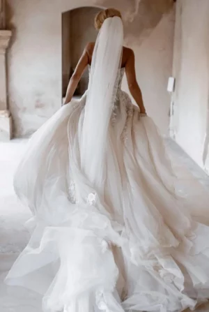 Suknia Ślubna Koronka Tiul 7 robe de mariee boheme tulle dos 720x