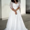 robe de mariee grande taille manches 3 4 1 turbo 601314 5000x