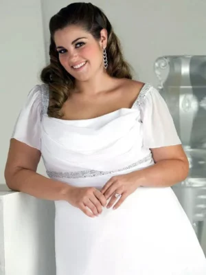 Suknia Ślubna Dekolt 5 robe de mariee mousseline pour femme ronde 2 turbo 319405 5000x