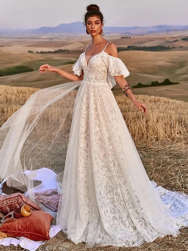 Najtańsza Suknia Ślubna 1 Suknia ślubna Boho Wschód Blasku
