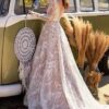 Suknia Ślubna Boho Długi Rękaw 5 Suknia ślubna Boho Księżycowa Pieśń