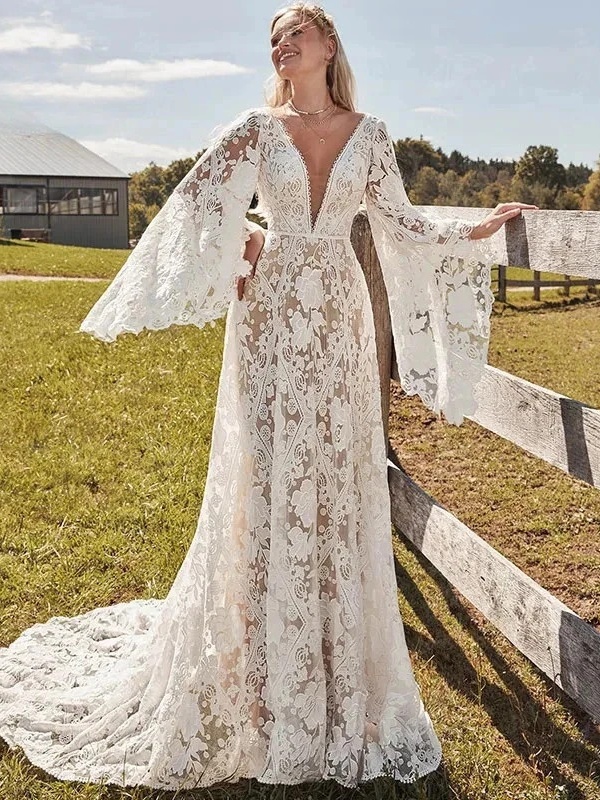 Suknia Ślubna Boho Rustykalna 1 Suknia ślubna Boho Senna Pieśń