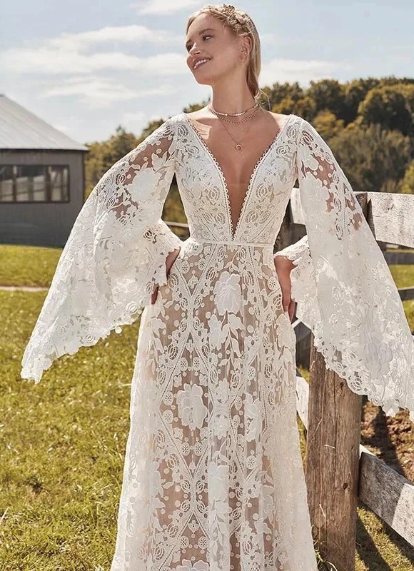 Suknia Ślubna Boho Rustykalna 3 Suknia ślubna Boho Senna Pieśń